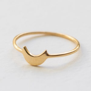 Big Moon Ring in 14K Gold Plated Brass - Moon Jewelry - Minimal - Astrology - Celestial - Friend, Mother&#39;s Day, Birthday Gifts