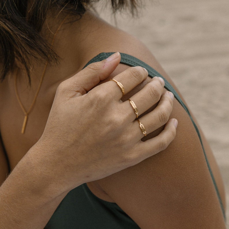 Zodiac Ring 14K Gold Plated Brass Zodiac Jewelry Astrology Etsy