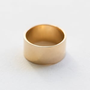 Thick Ring - Logo Engraved - Thick Gold Ring - 14K Gold Plated Brass - Bold - Statement - Minimal - Classic - Girlfriend, Anniversary Gift