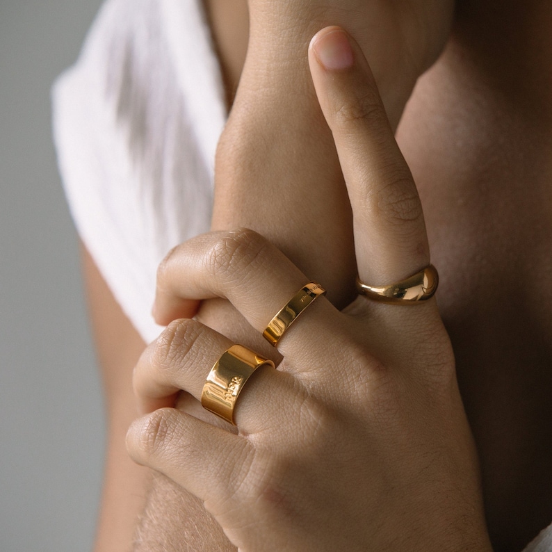 You Are Strong Ring in 14K Gold Plated Brass Empowerment Etsy