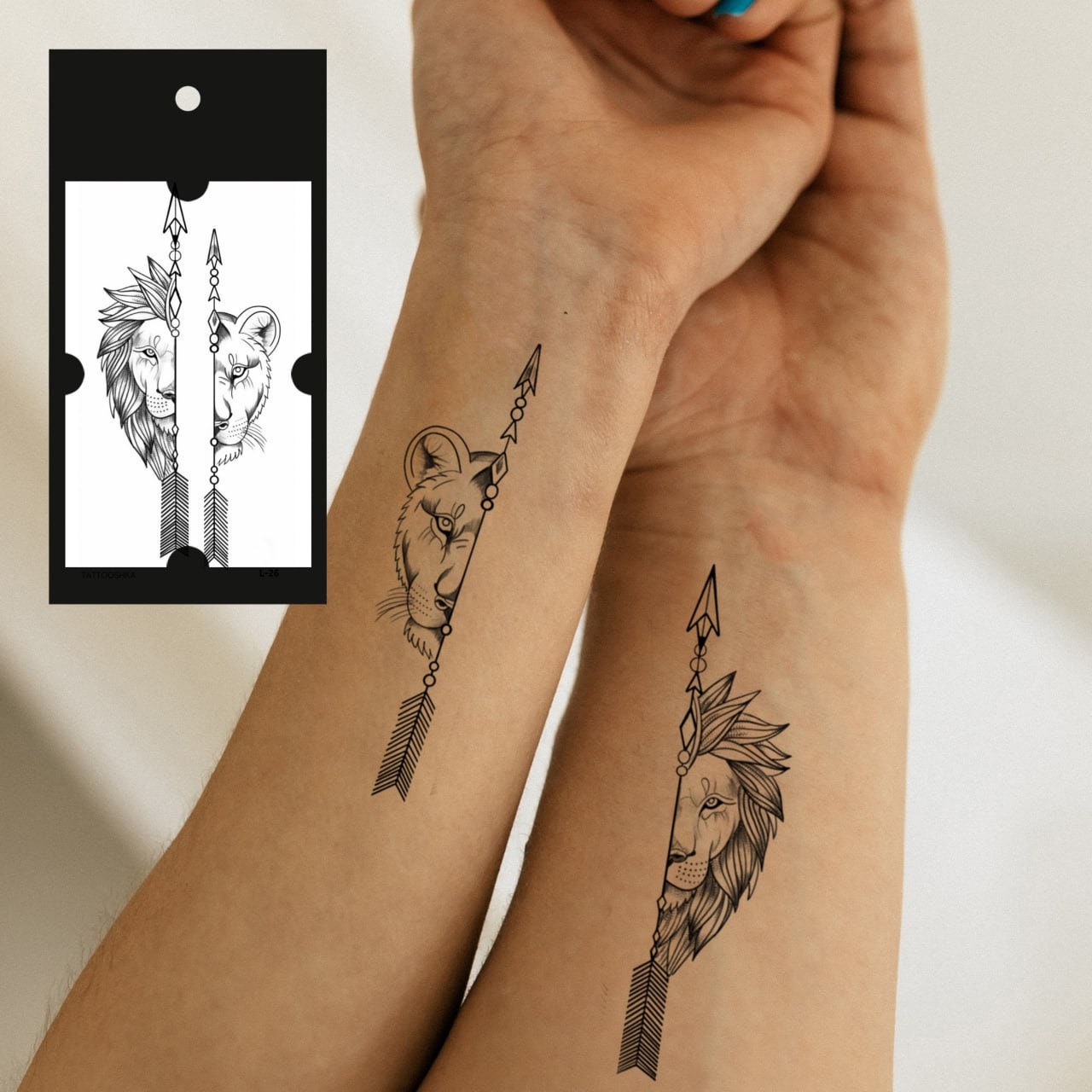 arm sleeve temporary tattoo women sunflower wolf fox – Fake Tattoos