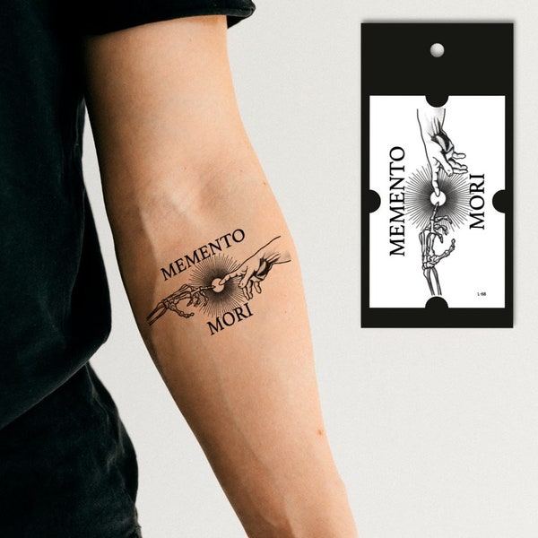 Memento mori temp tattoo, Realistic tattoo, Phrase tattoo, Temporary tattoo, Durable tattoo