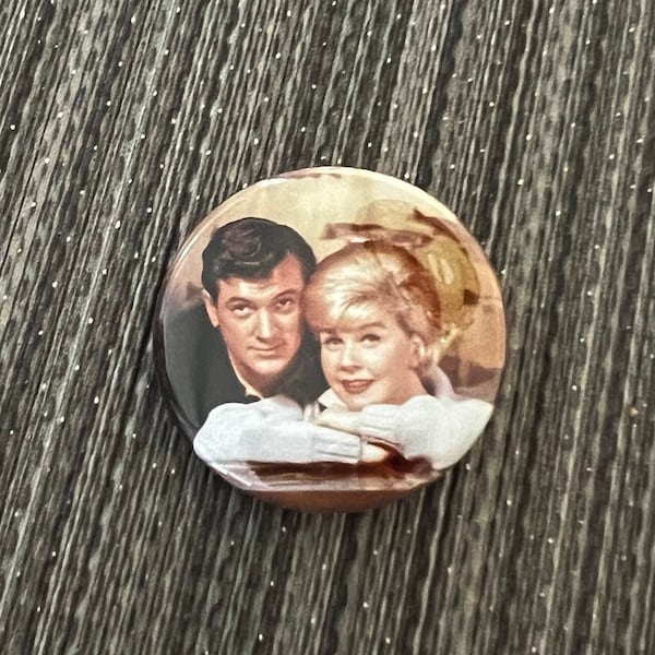 DORIS Day & ROCK Hudson 1.25" Button Pin Badge