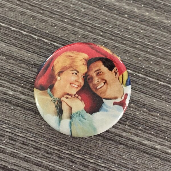 DORIS Day & ROCK Hudson 1.25" Button Pin Badge