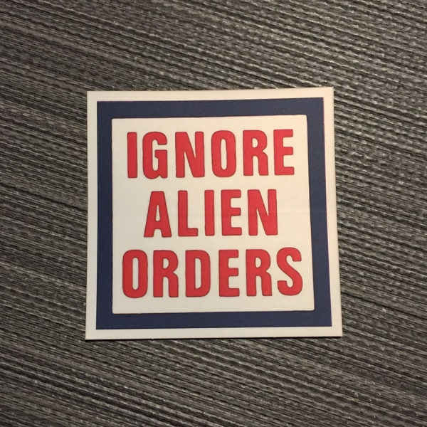 Clash IGNORE ALIEN ORDERS 3" Square Sticker Strummer