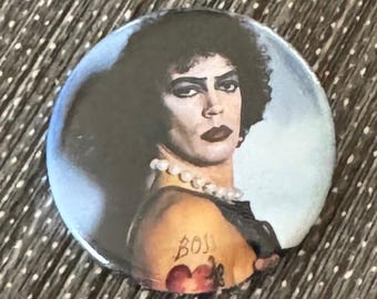 Tim Curry ROCKY HORROR Frank N Furter 1.50" Button Badge Tim Curry