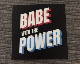 BABE With The POWER 3" Square Sticker Labyrinth Jareth Bowie