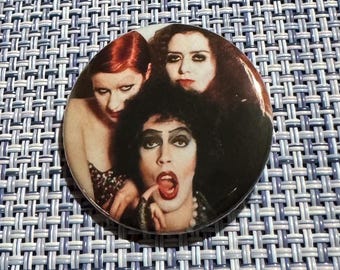 Tim Curry ROCKY HORROR Frank N Furter Nell Magenta 1.50" Pin Button
