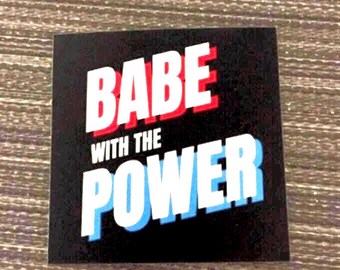 BABE With The POWER 3" Square Sticker Labyrinth Jareth Bowie