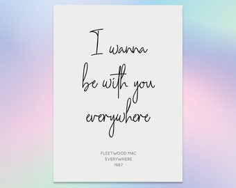 Everywhere Lyrics Etsy