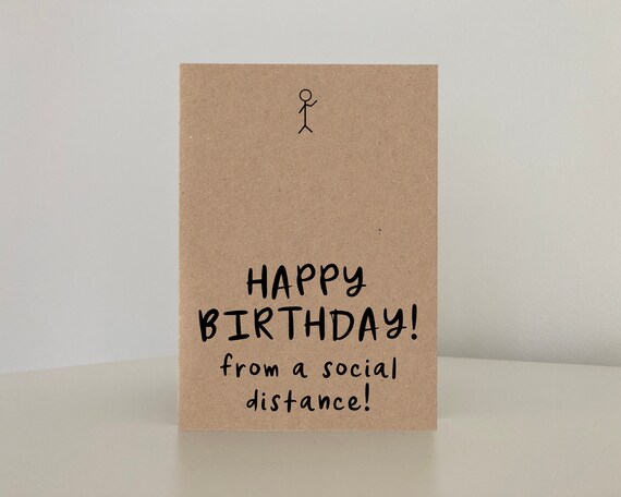 Joyeux Anniversaire A Distance Sociale Carte Danniversaire Etsy France