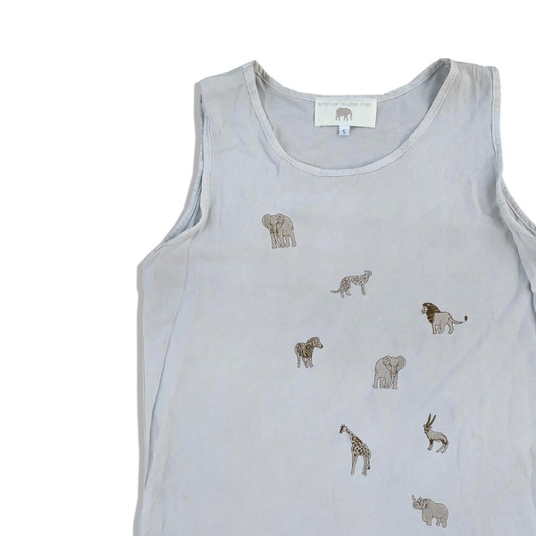 RARE Embroidered Animals Vintage Tank Top 90s Travel Souvenir T-Shirt Women Men Streetwear Canotta débardeur Muskelshirt Gift 80s 90s