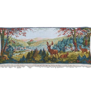 Vintage French Tapestry Goblen, Wiejski Dekor Ścienny Lata 50., Wystrój Domu, Antyczny Aubusson, Ozdoba Domu Z Połowy Wieku, Belgijski Gobelin
