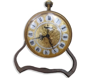 horloge vintage Ernest Borel Versailles, grande montre de poche, horloge de bureau antique, montre de voyage, montre fabriquée en Suisse, horloge 8 jours, horloge du milieu du siècle