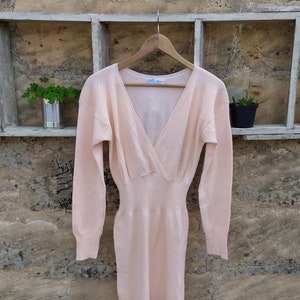 Vintage Elegant Sweaterdress 60&#39;s Merino Luxury Wool Womens Dress 60s 70s 80s Vestito Donna Kleidung Kleid Vestido Tracht Vestiti Pura Lana