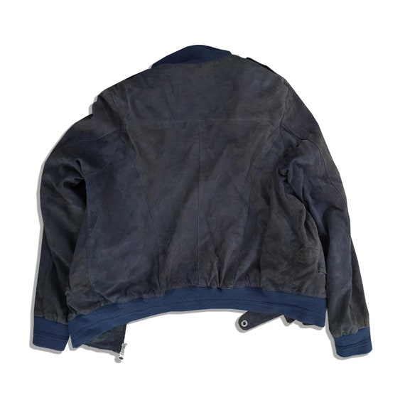 Vintage Suede Harrington Jacket 80s Motorcycle Bl… - image 4
