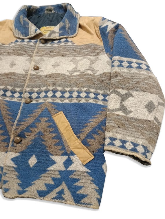 70s Vintage Aztec Pattern Winter Jacket, Vintage … - image 3