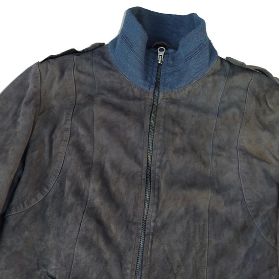 Vintage Suede Harrington Jacket 80s Motorcycle Bl… - image 2