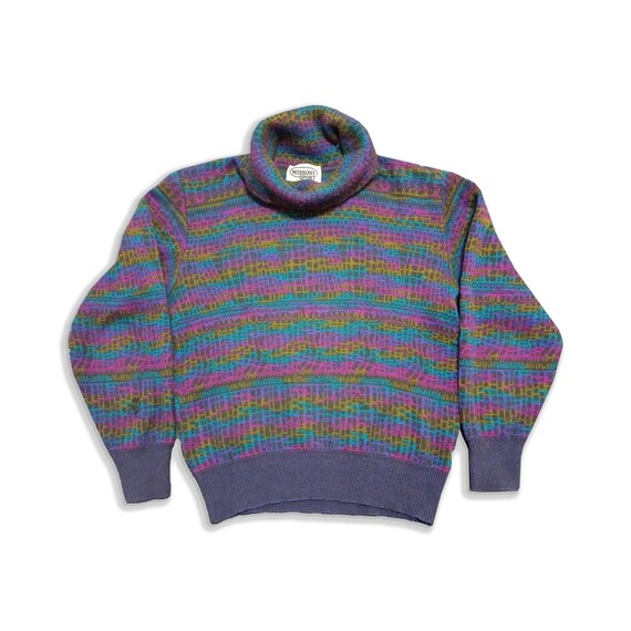 90s Missoni Vintage Turtleneck Sweater, Missoni Sport Knit Vintage 