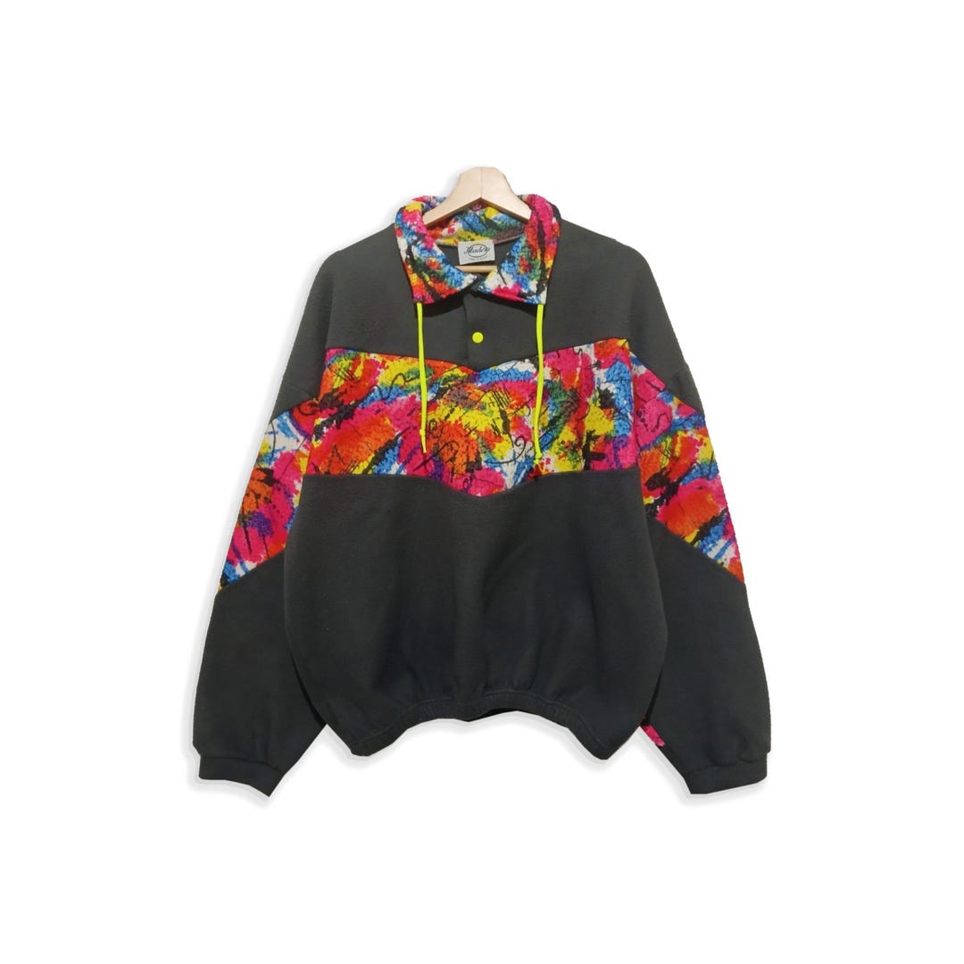 Polar Rave 90s Abstract Rave Psy Vintage Fleece Jacket, 90s M Size Polar Jacket ...