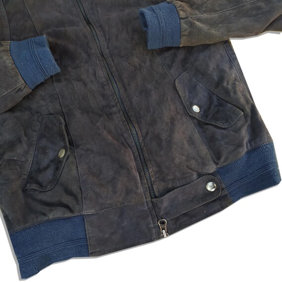 Vintage Suede Harrington Jacket 80s Motorcycle Bl… - image 5