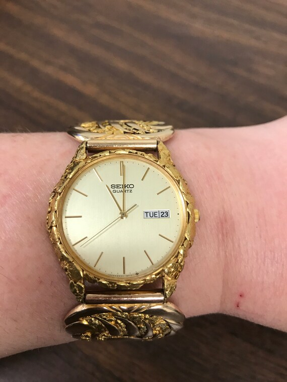 seiko gold nugget watch mens