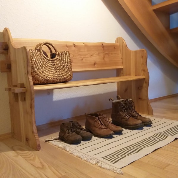 Rustikale Holzbank, Bank, Schuhbank, Kinderbank, rustikales Lärchenholz, Landhausstil, Selfmade Unikat