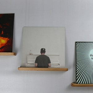 B-Stock, Vinyl Record Shelf Wall Mount Wooden Strip Record Holder Vinyl Shelf - Curved Edge