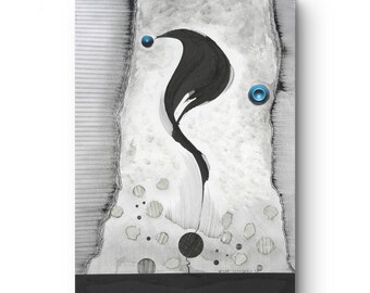 Original Collage Art: Modern Home Decor, 21x29.8cm Signed
