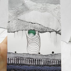 10x14.5 cm small original collage art | modern wall hanging art on paper