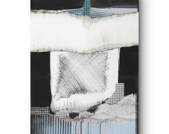 Collage A4 de Técnica Mixta | Arte Original con Dibujo, Elementos Digitales y Papel