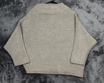 4.10 KM ZERO Sweater Womens Small Taupe Batwing Wool Blend Made in Italy