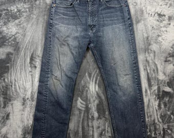 Levi's 505 Regular Fit Jeans Herren 36x29 Dunkelblaue Waschung, gerades Bein, Denim