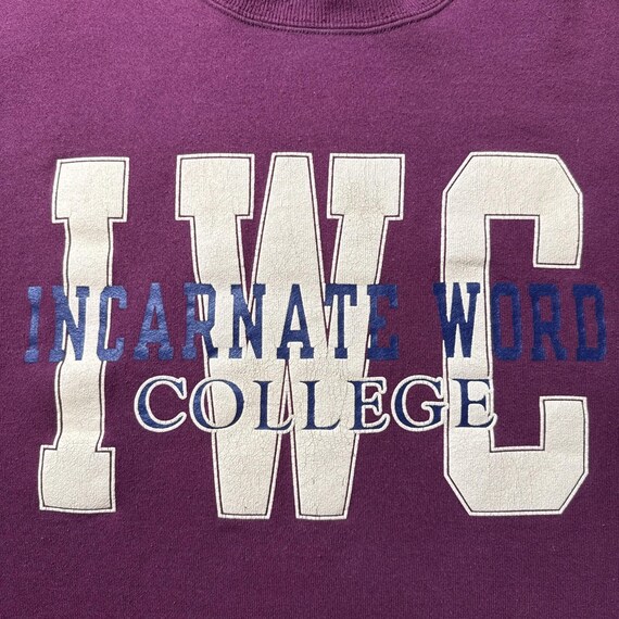 Champion Basic Training XXL Maroon Sweater IWC Incarnate Word Collage Pullover View 2