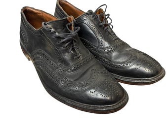 Allen Edmonds McAllister Oxford Mens 9.5 Black Leather Wingtip Brogue 4005 37382
