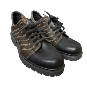 Vintage Dr Martens AW004 Boots 12 Black Leather Made In England Work Lug VTG DOC DR Martens AW 004 Chunky Lug Sole England Combat  main image 3