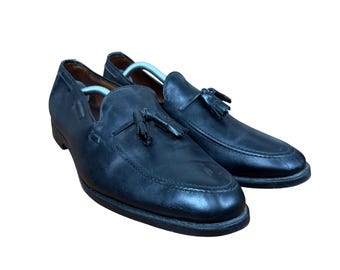 Allen Edmonds Tassel Loafers Mens 10 Black Leather Slip On Dress Shoes Classic