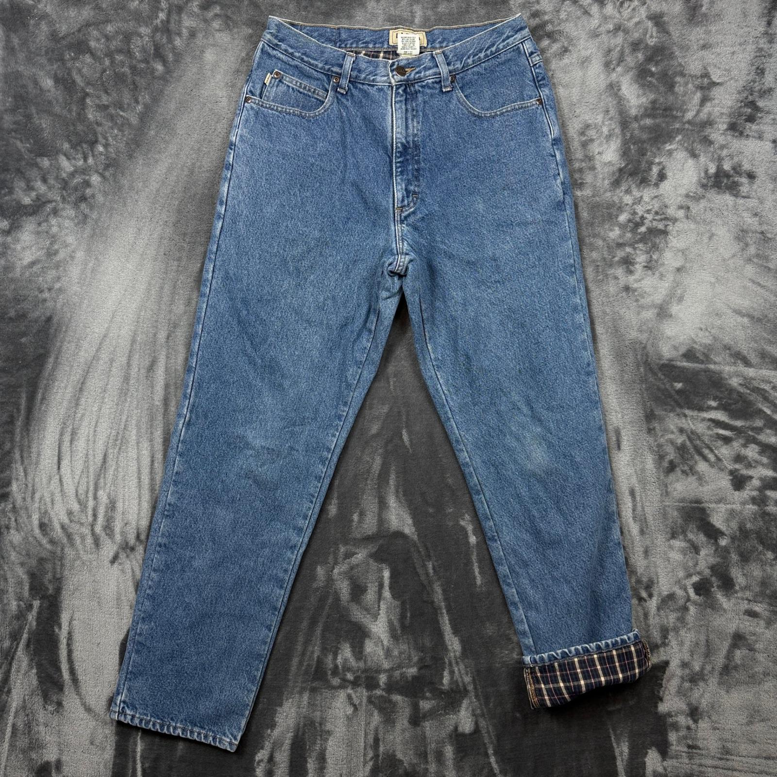L. L.Bean Mens Flannel Lined Straight Leg Jeans (33x32) - Warm Denim Cold Weather Wear