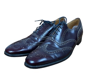 Alan McAfee Wingtip Oxford Mens 13 Burgundy Leather Brogue Made in England