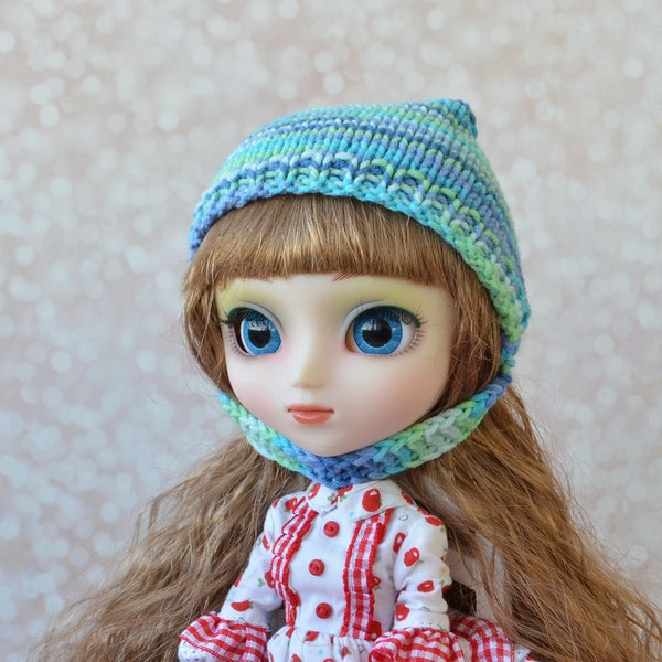 Blue Hat for Pullip doll, Blue cap for doll, Red bonnet Pullip doll