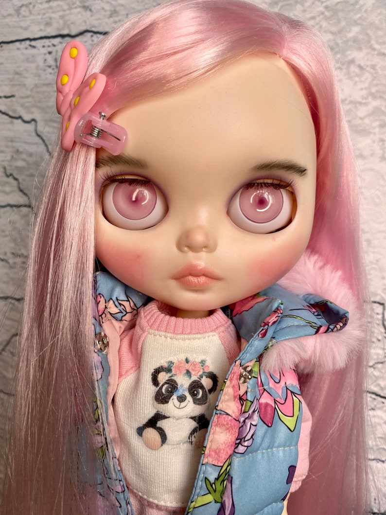 Custom Blythe Doll OOAK Blythe Doll Pink Hair Art Doll Etsy