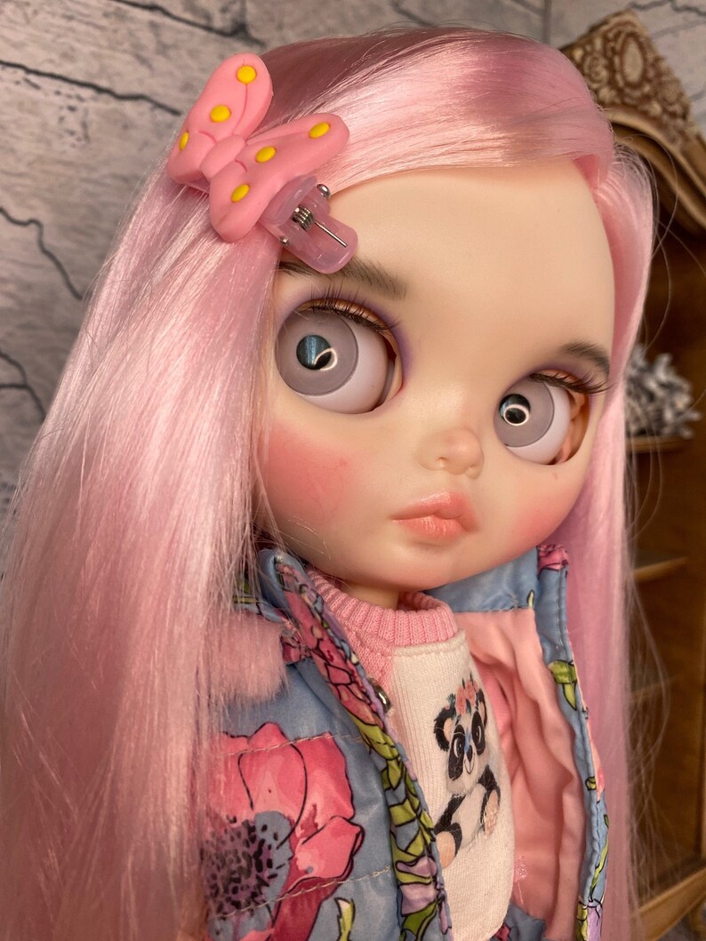 Custom Blythe Doll OOAK Blythe Doll Pink Hair Art Doll Etsy