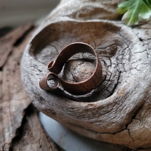 Size 10 Free Formed Adjustable Copper Hammered Swirl Ring