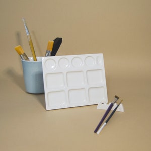 Ceramic Palette and Brush Rest.