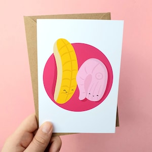 Bananas and Shrimps Card - Personalised Greeting Card - Sweets Birthday Card - Sweets Thank You Card - Candy Card