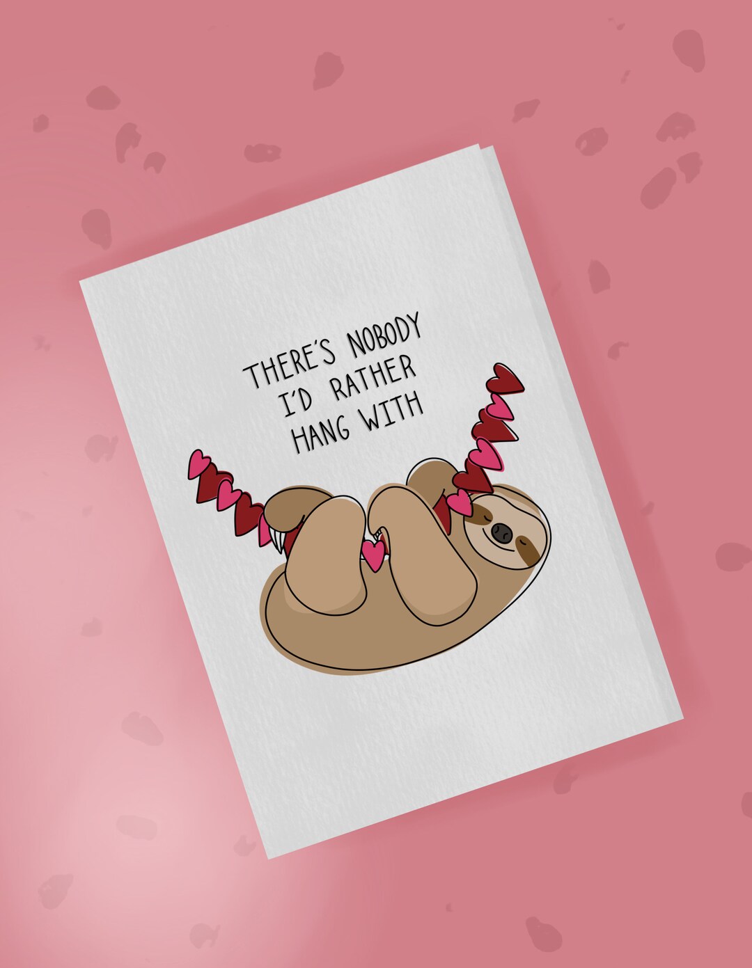 Valentines Sloth Card Personalised Greeting Card Sloth Love Card Sloth