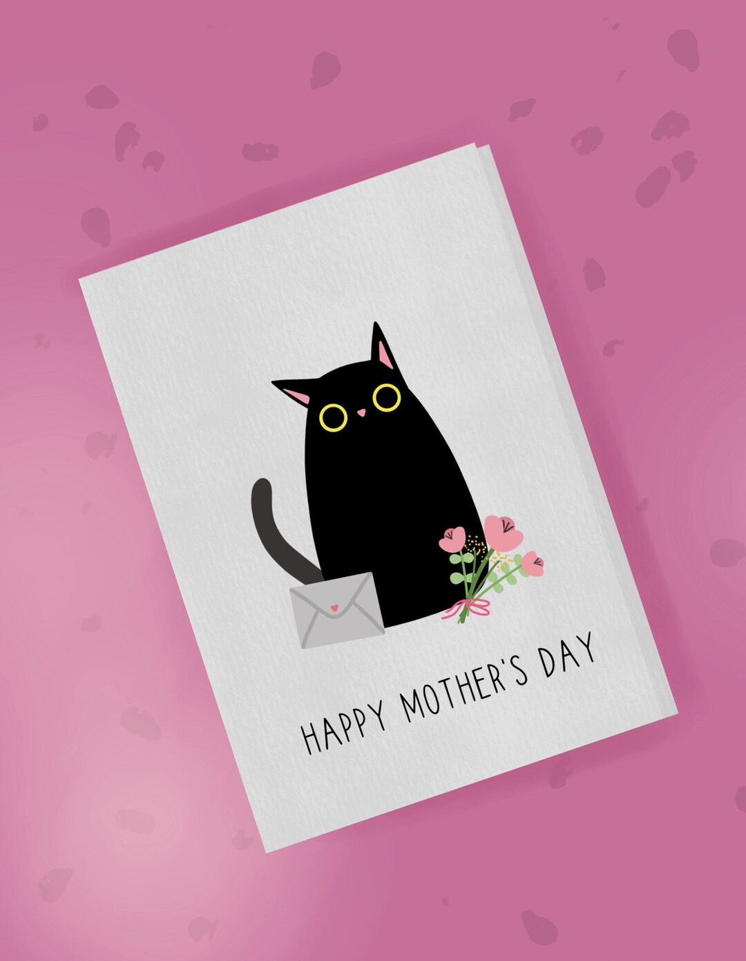 Black Cat Mothers Day Card - Mother's Day Cat Card - Card From the Cat ...