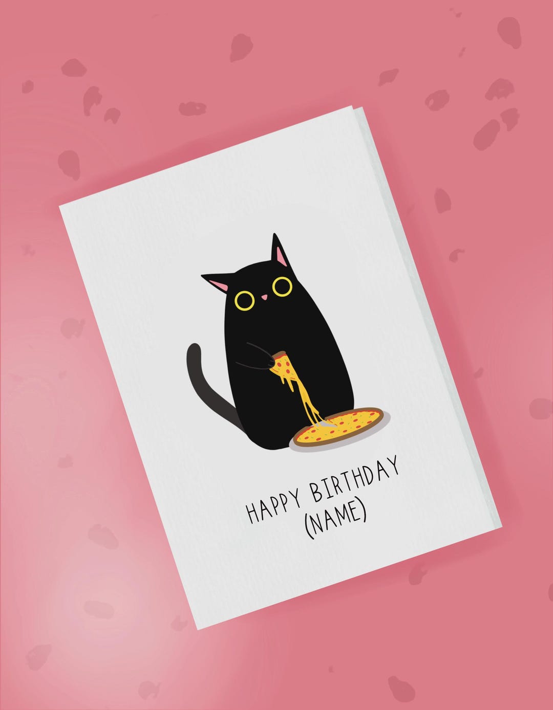 Black Cat Birthday Card - Personalised Cat Card - Funny Black Cat ...