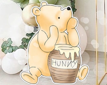 Cutout Decor Winnie The Pooh, Classic Winnie the Pooh Baby Shower, Birthday Party, Cutout Prop /Stand Up Prop DIGITAL DOWNLOAD 0001