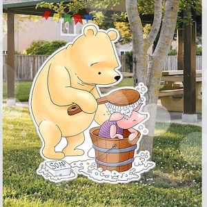 Big Decor Classic Winnie The Pooh Baby Shower|Birthday Party Cutout Prop|Stand Up Prop|Yard decor Pooh and Piglet  DIGITAL DOWNLOAD 0001